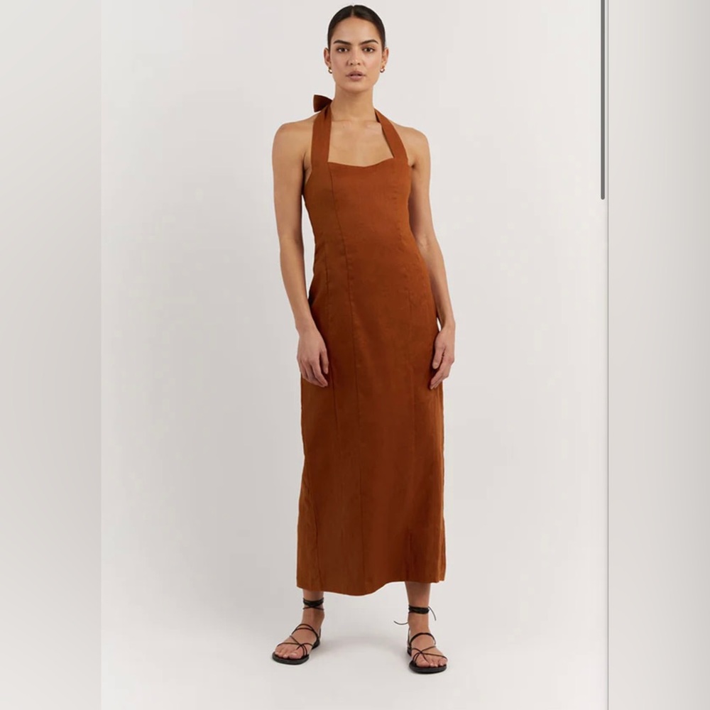 DISSH Willow Tobacco Linen Long Dress
